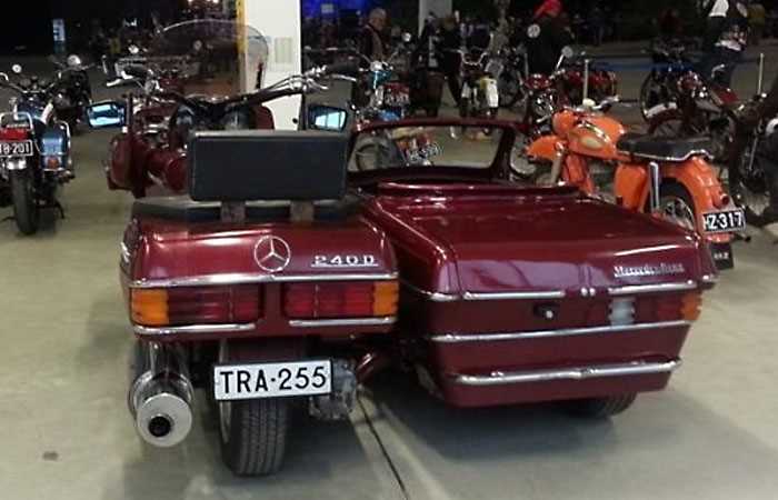 Унікальний мотоцикл на базі класичного Mercedes-Benz W123 знайшли в Фінляндії