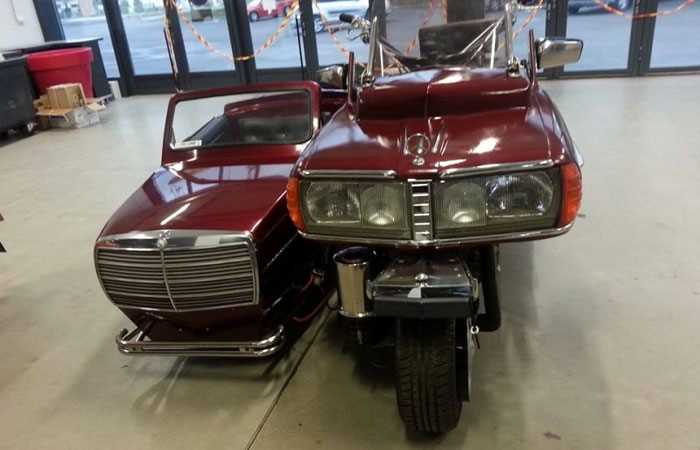 Унікальний мотоцикл на базі класичного Mercedes-Benz W123 знайшли в Фінляндії